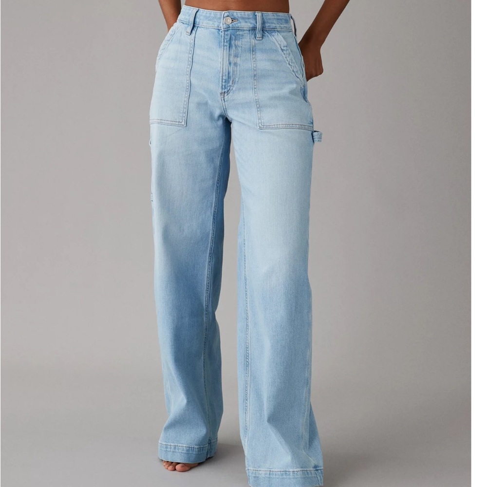 Dreamy drape stretch super high waisted baggy wide leg jean